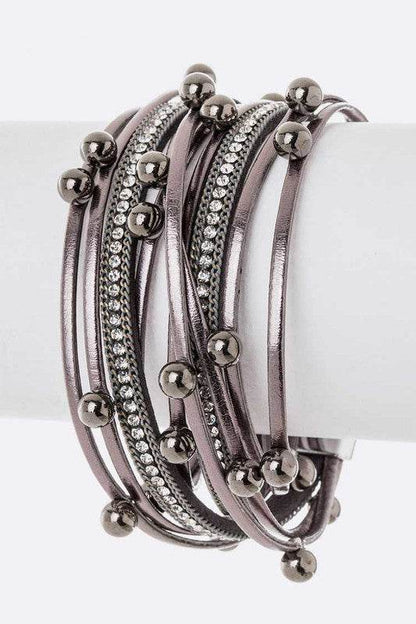 Beaded Double Wrap Metallic Bracelet - Shop Style & More | Fresh Looks, Everyday Deals & Free Shipping
