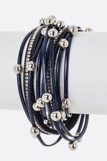 Beaded Double Wrap Metallic Bracelet - Shop Style & More | Fresh Looks, Everyday Deals & Free Shipping
