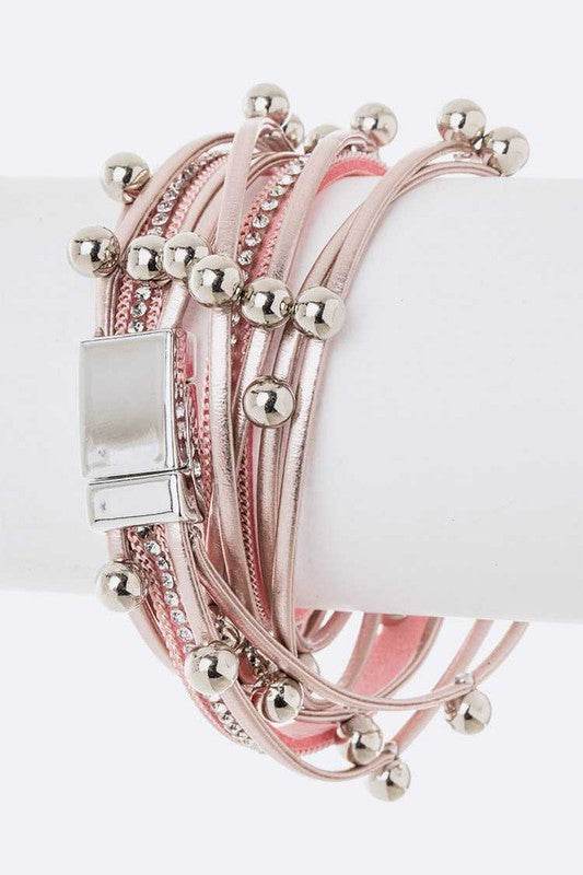 Beaded Double Wrap Metallic Bracelet - Shop Style & More | Fresh Looks, Everyday Deals & Free Shipping
