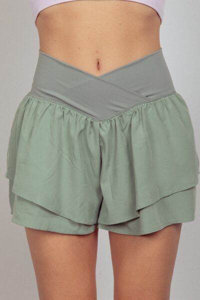 VERY J V-Shaped High Waist Layered Active Shorts - Shop Style & More | Fresh Looks, Everyday Deals & Free Shipping