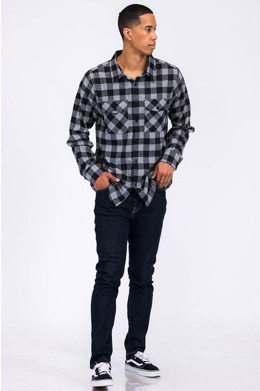 Regular Fit Checker Plaid Flannel Long Sleeve - Shop Style & More | Fresh Looks, Everyday Deals & Free Shipping