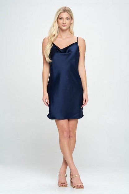 Solid Heavy Bias Cut Satin Slip Dress - Shop Style & More | Fresh Looks, Everyday Deals & Free Shipping