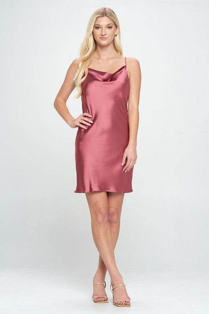 Solid Heavy Bias Cut Satin Slip Dress - Shop Style & More | Fresh Looks, Everyday Deals & Free Shipping