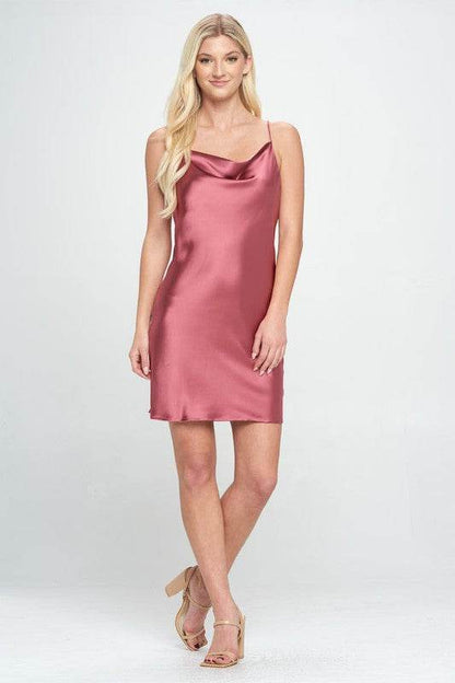 Solid Heavy Bias Cut Satin Slip Dress - Shop Style & More | Fresh Looks, Everyday Deals & Free Shipping