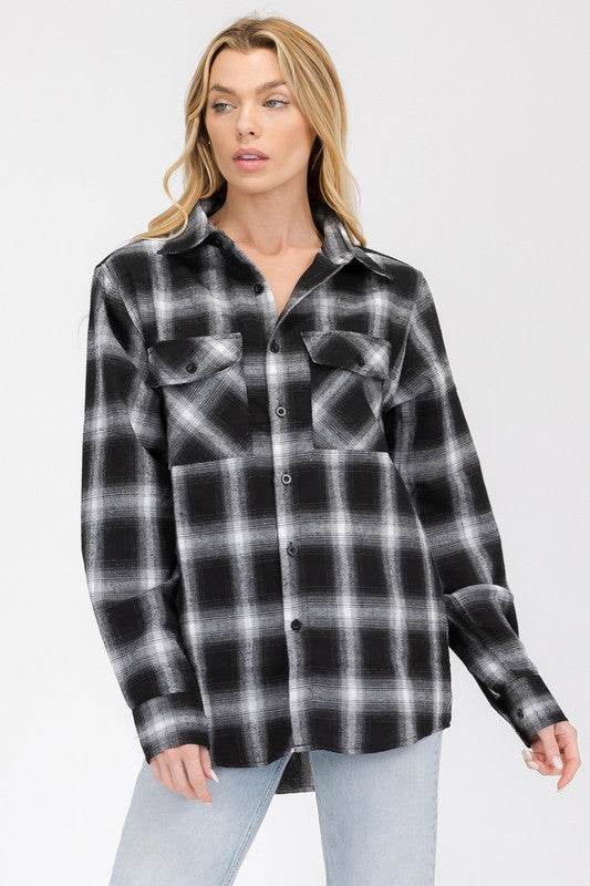 FULL PLAID CHECKERED FLANNEL LONG SLEEVE - Shop Style & More | Fresh Looks, Everyday Deals & Free Shipping