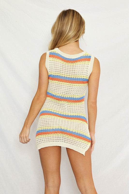 Retro Striped Knit Coverup - Shop Style & More | Fresh Looks, Everyday Deals & Free Shipping