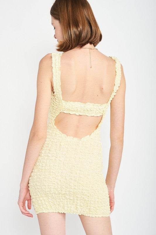 SMOCKED OPEN BACK MINI DRESS - Shop Style & More | Fresh Looks, Everyday Deals & Free Shipping