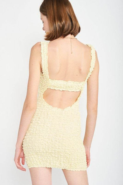 SMOCKED OPEN BACK MINI DRESS - Shop Style & More | Fresh Looks, Everyday Deals & Free Shipping