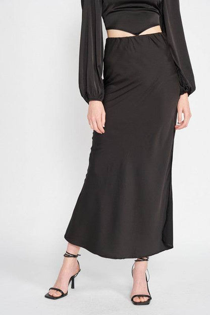 BIAS CUT MAXI SKIRT WITH SLIT - Shop Style & More | Fresh Looks, Everyday Deals & Free Shipping