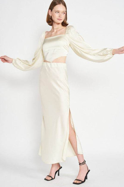 BIAS CUT MAXI SKIRT WITH SLIT - Shop Style & More | Fresh Looks, Everyday Deals & Free Shipping