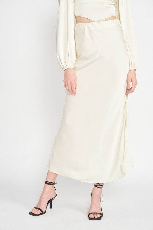 BIAS CUT MAXI SKIRT WITH SLIT - Shop Style & More | Fresh Looks, Everyday Deals & Free Shipping