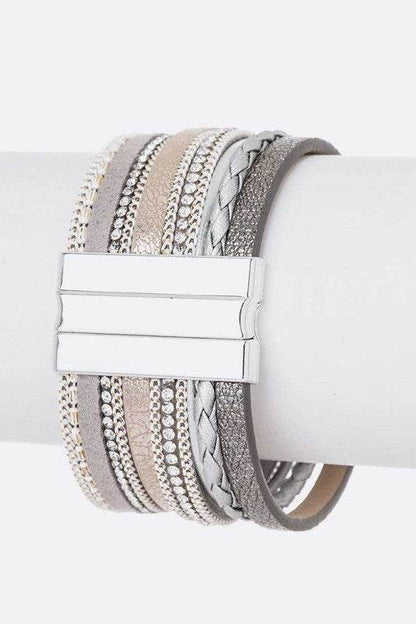 Genuine Stone Mix Media Magnetic Cuff - Shop Style & More | Fresh Looks, Everyday Deals & Free Shipping