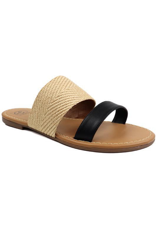 Two Band slide Sandal Black Combo Sandals