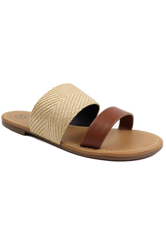 Two Band slide Sandal TAN COMBO Sandals