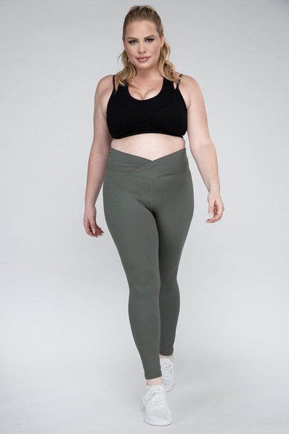 Plus Size V Waist Full Length Leggings - Shop Style & More | Fresh Looks, Everyday Deals & Free Shipping