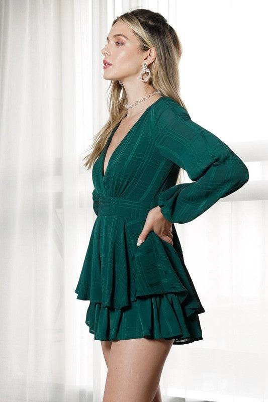 Long Sleeve Tiered Mini Romper - Shop Style & More | Fresh Looks, Everyday Deals & Free Shipping