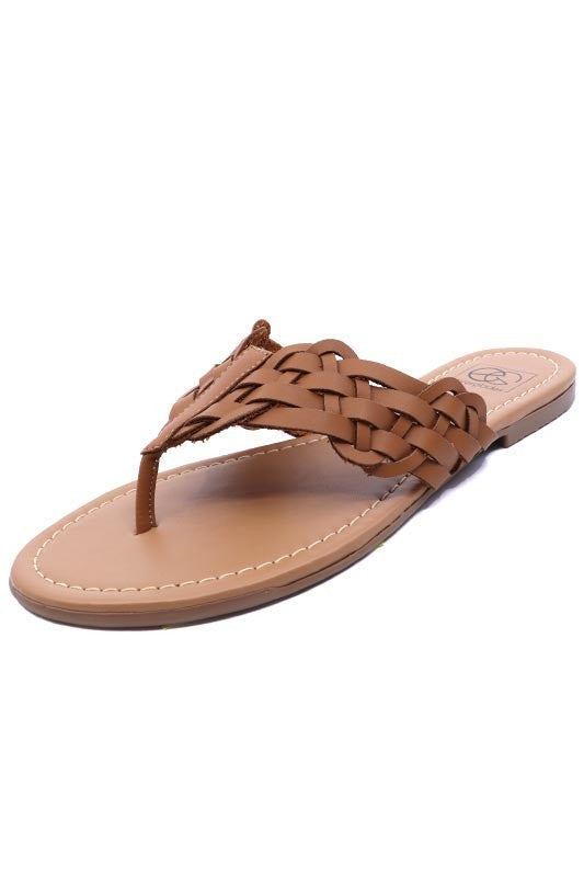 Woven Thong Sandal Tan 6 Sandals