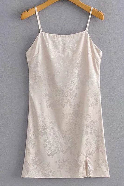 Floral satin slip dress with slit - Shop Style & More | Fresh Looks, Everyday Deals & Free Shipping