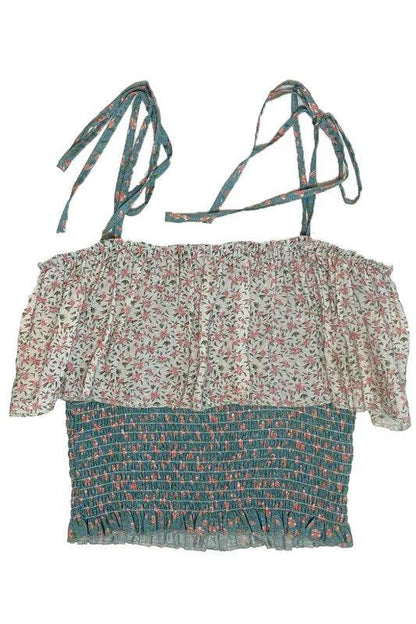 Smocked floral cropped tank top - Shop Style & More | Fresh Looks, Everyday Deals & Free Shipping