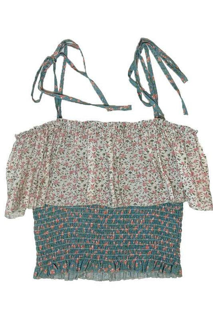 Smocked floral cropped tank top - Shop Style & More | Fresh Looks, Everyday Deals & Free Shipping