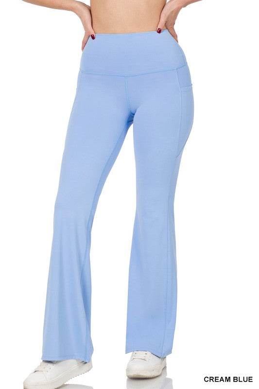 Athletic Wide Waistband Flare Yoga Pants - Shop Style & More | Fresh Looks, Everyday Deals & Free Shipping