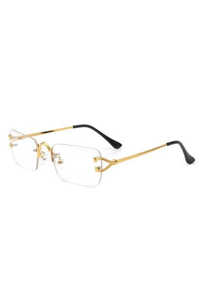 Rimless Retro Rectangle Flat Top Tinted Sunglasses - Shop Style & More | Fresh Looks, Everyday Deals & Free Shipping