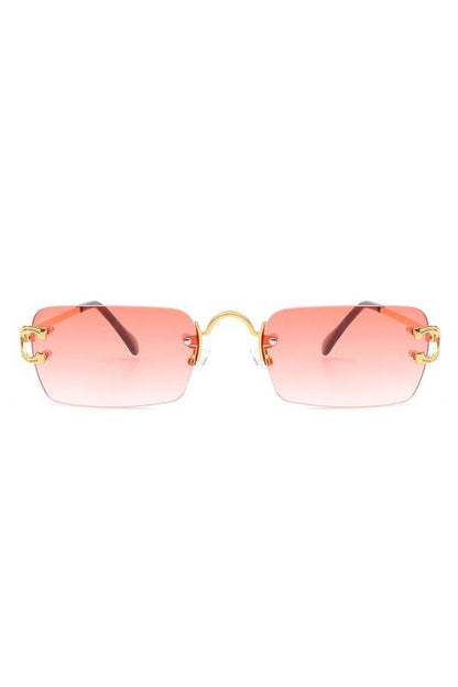Rimless Retro Rectangle Flat Top Tinted Sunglasses - Shop Style & More | Fresh Looks, Everyday Deals & Free Shipping