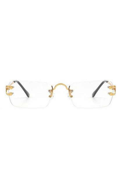Rimless Retro Rectangle Flat Top Tinted Sunglasses - Shop Style & More | Fresh Looks, Everyday Deals & Free Shipping