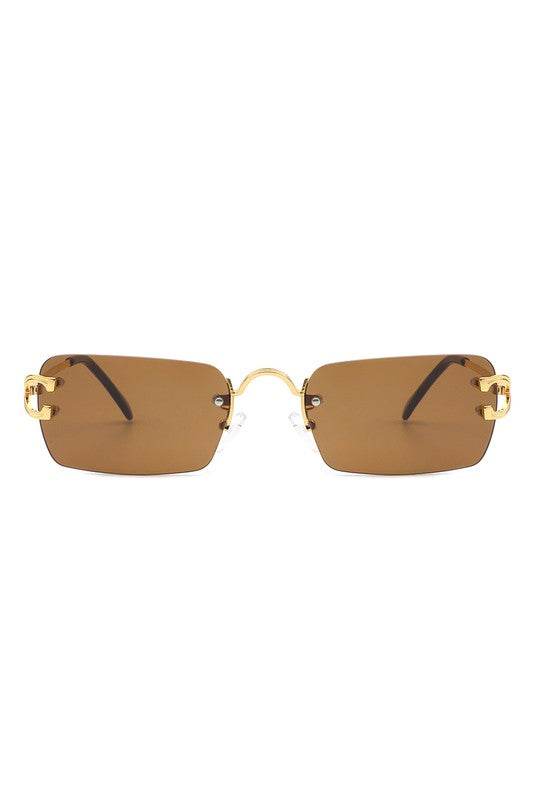 Rimless Retro Rectangle Flat Top Tinted Sunglasses - Shop Style & More | Fresh Looks, Everyday Deals & Free Shipping