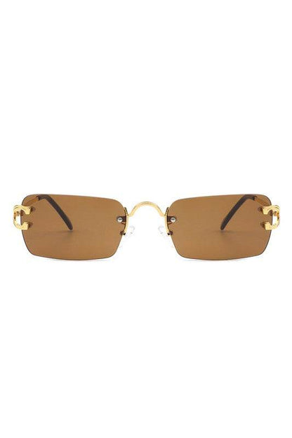 Rimless Retro Rectangle Flat Top Tinted Sunglasses - Shop Style & More | Fresh Looks, Everyday Deals & Free Shipping