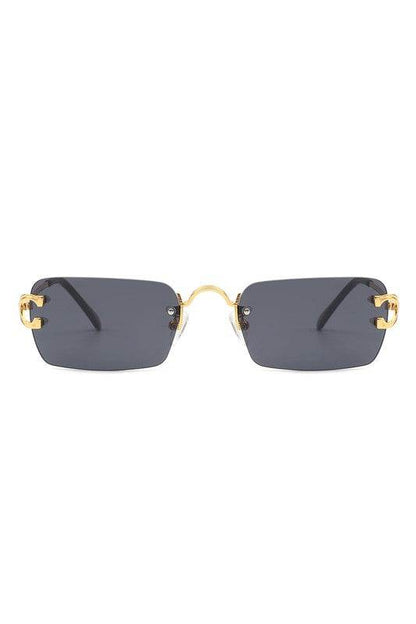 Rimless Retro Rectangle Flat Top Tinted Sunglasses - Shop Style & More | Fresh Looks, Everyday Deals & Free Shipping