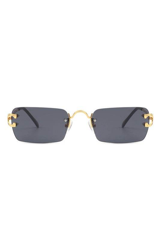 Rimless Retro Rectangle Flat Top Tinted Sunglasses - Shop Style & More | Fresh Looks, Everyday Deals & Free Shipping