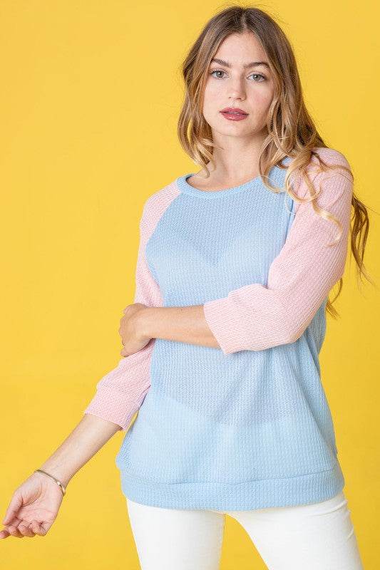 Waffle Knit Two Tone Tunic - Shop Style & More | Fresh Looks, Everyday Deals & Free Shipping