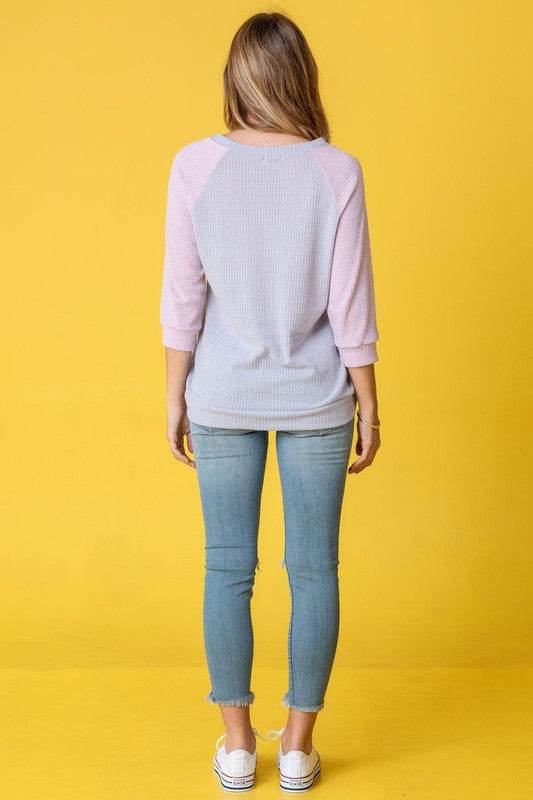 Waffle Knit Two Tone Tunic - Shop Style & More | Fresh Looks, Everyday Deals & Free Shipping