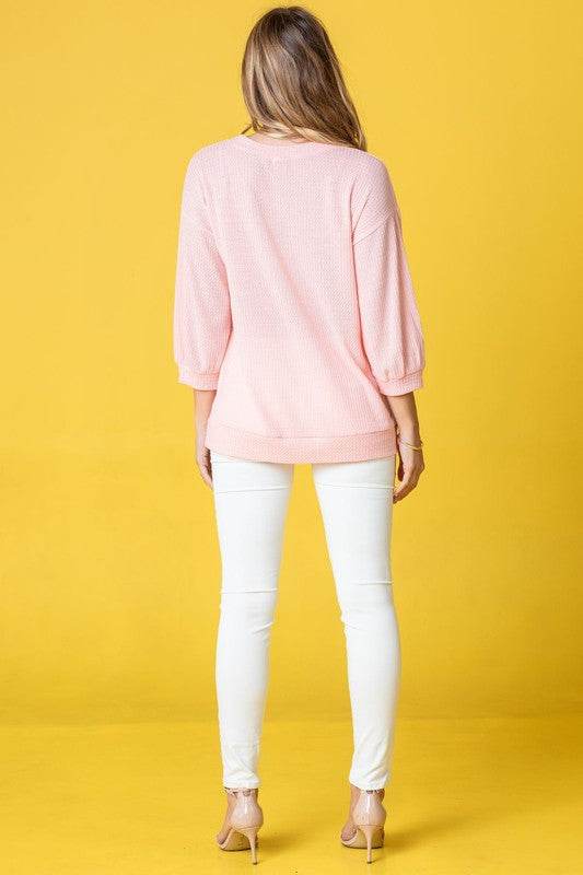 Plus Solid Waffle Knit Top - Shop Style & More | Fresh Looks, Everyday Deals & Free Shipping