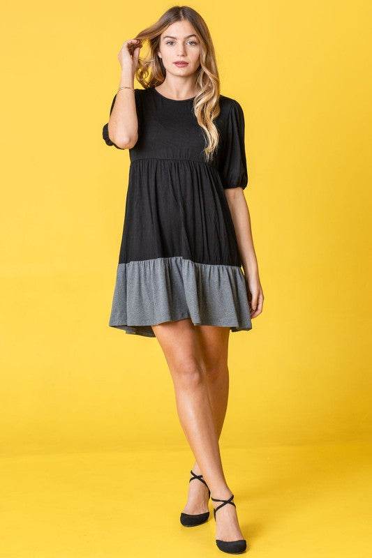 Plus Two Tone Tiered Mini Dress - Shop Style & More | Fresh Looks, Everyday Deals & Free Shipping