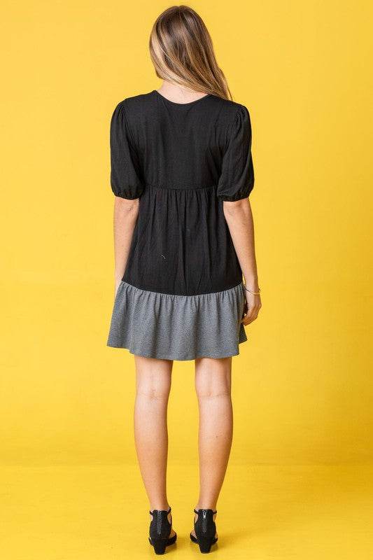 Plus Two Tone Tiered Mini Dress - Shop Style & More | Fresh Looks, Everyday Deals & Free Shipping