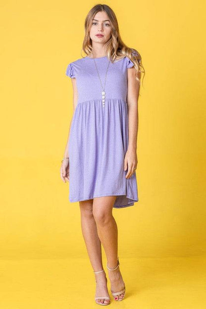 Solid Ruffle Cap Sleeve Midi Dress - Shop Style & More | Fresh Looks, Everyday Deals & Free Shipping