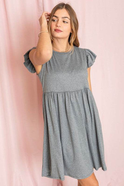 Solid Ruffle Cap Sleeve Midi Dress - Shop Style & More | Fresh Looks, Everyday Deals & Free Shipping