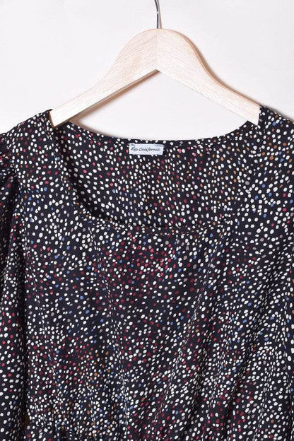 Plus Polka Dot Square Neck Peplum Top - Shop Style & More | Fresh Looks, Everyday Deals & Free Shipping