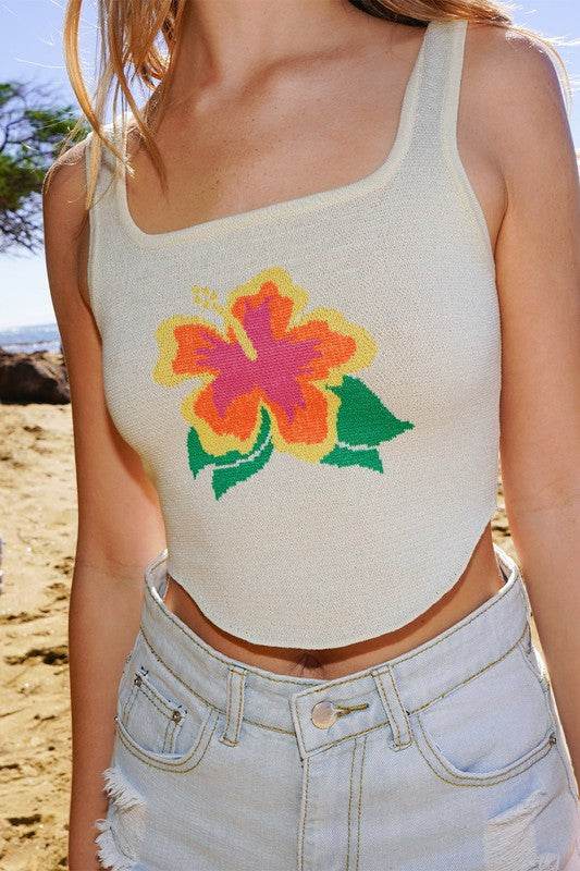 Hibiscus Crop Tank Top - Shop Style & More | Fresh Looks, Everyday Deals & Free Shipping