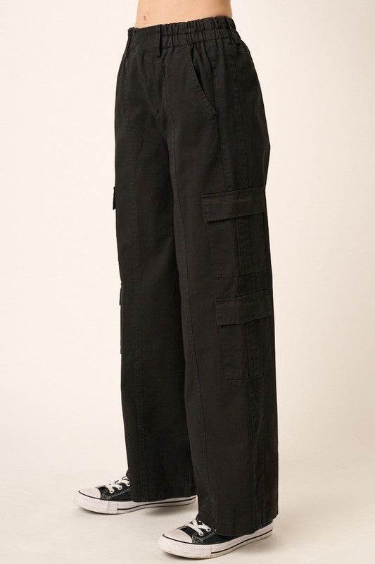 Mittoshop Low Rise Elastic Cover Waistband Cargo Pants - Shop Style & More | Fresh Looks, Everyday Deals & Free Shipping