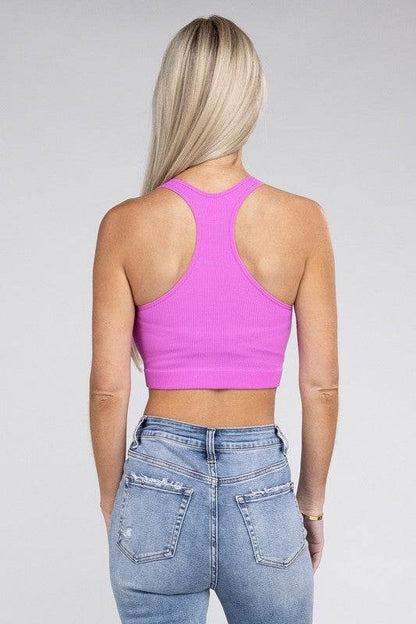 Ribbed Cropped Racerback Tank Top - Shop Style & More | Fresh Looks, Everyday Deals & Free Shipping