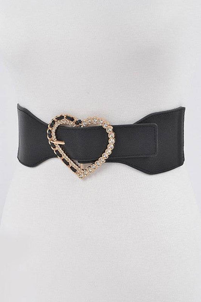 Crystal Heart Buckle Elastic Belt - Shop Style & More | Fresh Looks, Everyday Deals & Free Shipping