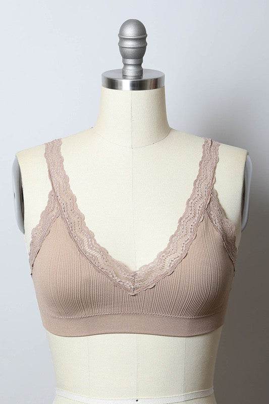 Lace Trim Padded Bralette - Shop Style & More | Fresh Looks, Everyday Deals & Free Shipping