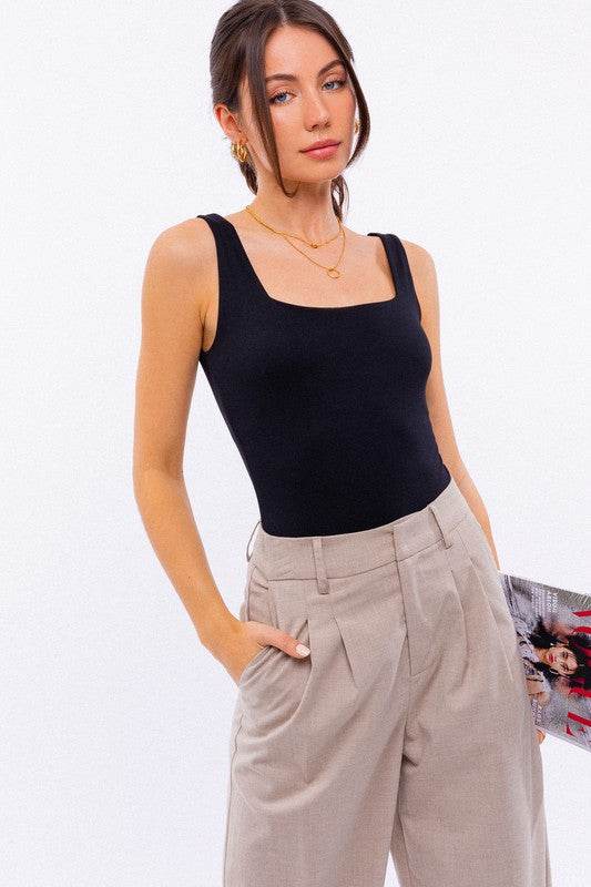 Square Neck Tank Bodysuit - Shop Style & More | Fresh Looks, Everyday Deals & Free Shipping