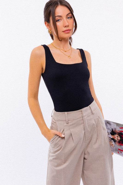Square Neck Tank Bodysuit - Shop Style & More | Fresh Looks, Everyday Deals & Free Shipping