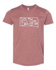 Youth South Dakota Line Font Outline Graphic Tee - Shop Style & More | Fresh Looks, Everyday Deals & Free Shipping