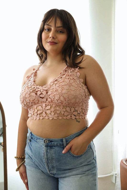 Crochet Daisy Longline Bralette Plus - Shop Style & More | Fresh Looks, Everyday Deals & Free Shipping