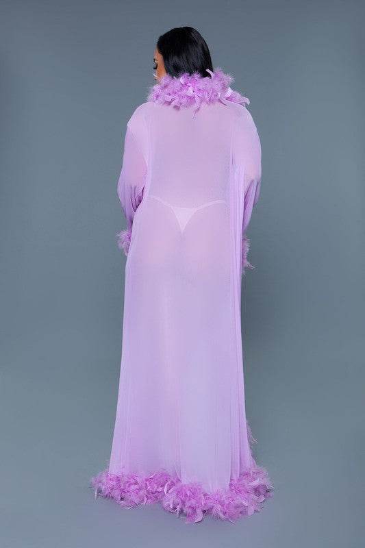 Glamour Boa Feather Trim Robe - Shop Style & More | Fresh Looks, Everyday Deals & Free Shipping